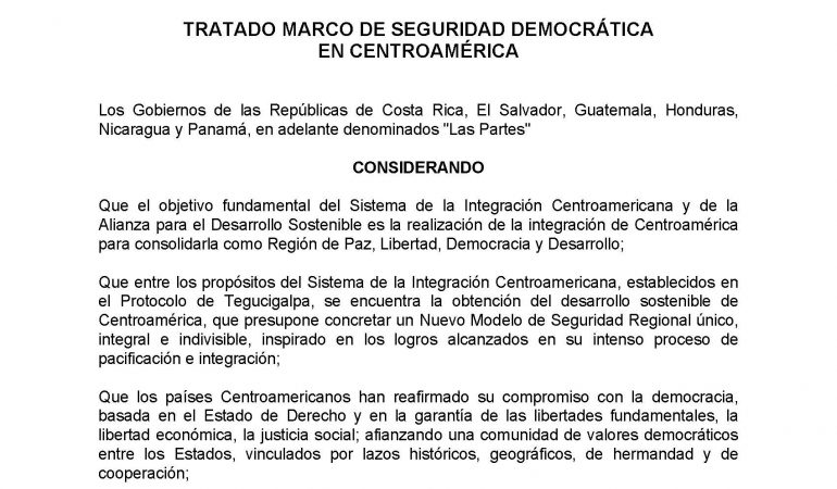 Tratado Marco de Seguridad Democrática en Centroamérica